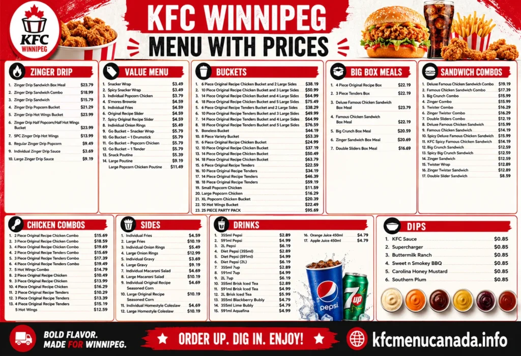 KFC Winnipeg Menu With Prices